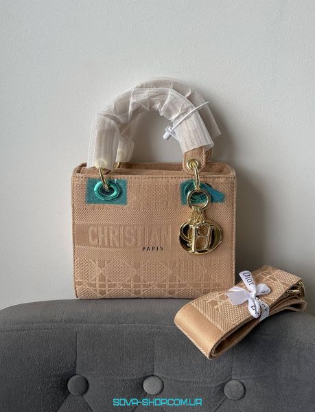 Жіноча сумка Christian Dior Lady Beige Premium фото