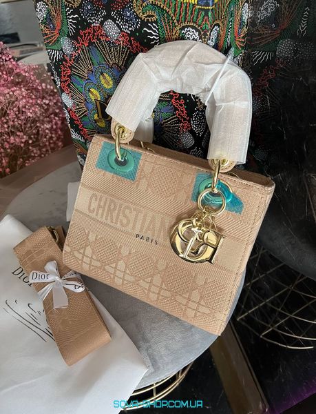 Жіноча сумка Christian Dior Lady Beige Premium фото