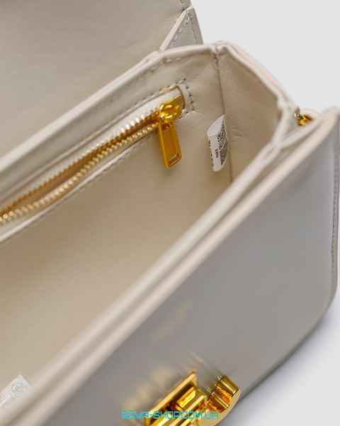 Жіноча сумка Celine Teen Triomphe Bag Cream in Shiny Calfskin Premium фото