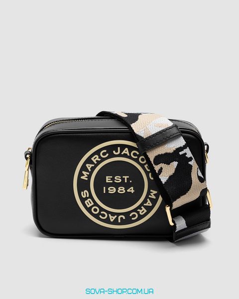 Жіноча сумка Marc Jacobs Signet Flash Black Smooth Leather Camo Strap Camera Premium фото