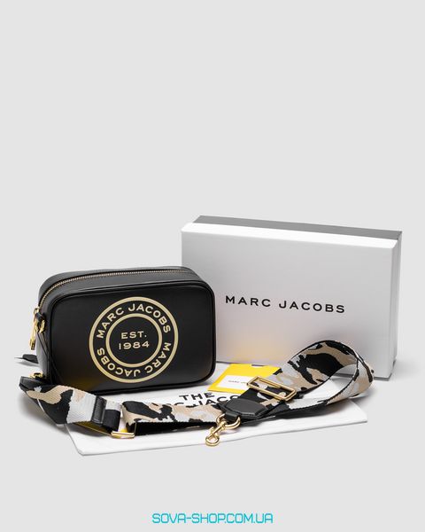 Женская сумка Marc Jacobs Signet Flash Black Smooth Leather Camo Strap Camera Premium фото