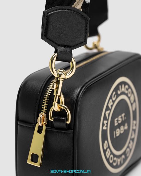 Женская сумка Marc Jacobs Signet Flash Black Smooth Leather Camo Strap Camera Premium фото