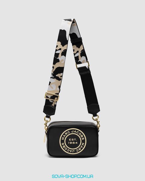 Жіноча сумка Marc Jacobs Signet Flash Black Smooth Leather Camo Strap Camera Premium фото