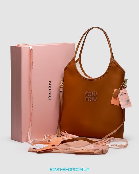 Женская сумка Miu Miu Ivy Leather Bag Brown Premium фото