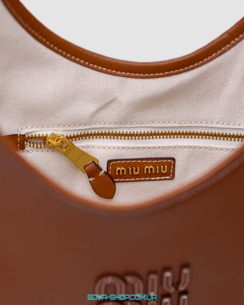 Женская сумка Miu Miu Ivy Leather Bag Brown Premium фото