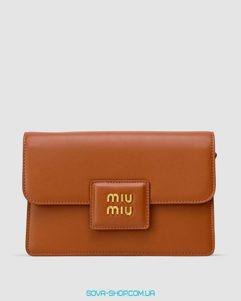 Женская сумка Miu Miu Shoulder Leather Bag Brown Premium фото