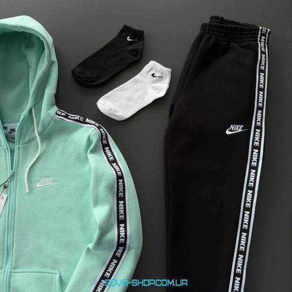 Чоловічий та жіночий костюм ЗИМОВИЙ Nike Mint: zip кофта-штани (2 пари носків у подарунок) Nike фото