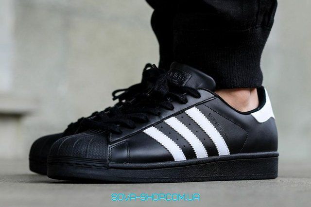 Мужские кроссовки Superstar Black/White Adidas фото
