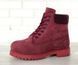 Мужские зимние ботинки (шерстяной мех) Timberland CLASSIC PREMIUM NUBUCK WATERPROOF BORDO re-3758 фото 2