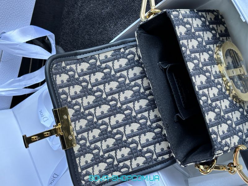Жіноча сумка Christian Dior 30 Montaigne Bag Blue/Beige Premium фото