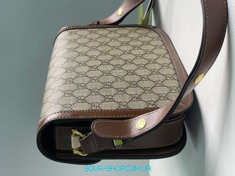 Жіноча сумка Gucci Horsebit 1955 Shoulder Bag Grey/Brown Premium фото