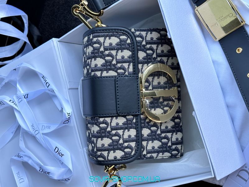 Женская сумка Christian Dior 30 Montaigne Bag Blue/Beige Premium фото