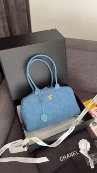 Жіноча сумка Chanel Large Bowling Bag Blue Premium фото