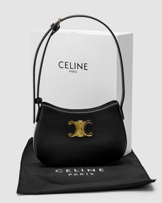 Женская сумка Celine Medium Tilly Bag in Shiny Calfskin Black Premium фото