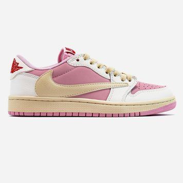 Жіночі баскетбольні кросівки Nike SB Air Jordan 1 Low x Travis Scott Pink фото