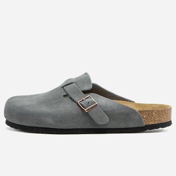 Жіночі та чоловічі шльопанці Birkenstock Boston Grey Premium фото