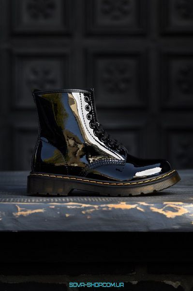 Мужские зимние ботинки (ТЕРМО) Dr. Martens Patent Black фото