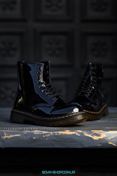 Мужские зимние ботинки (ТЕРМО) Dr. Martens Patent Black фото