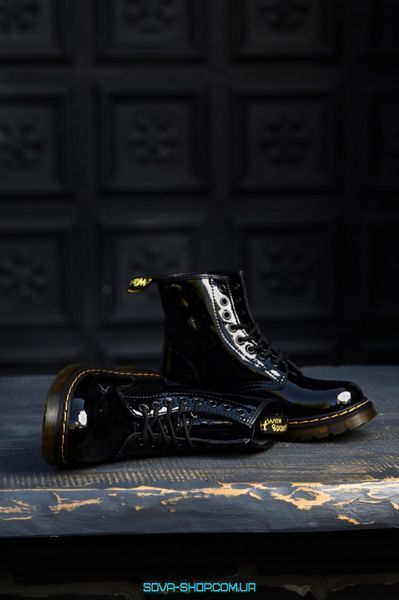 Мужские зимние ботинки (ТЕРМО) Dr. Martens Patent Black фото