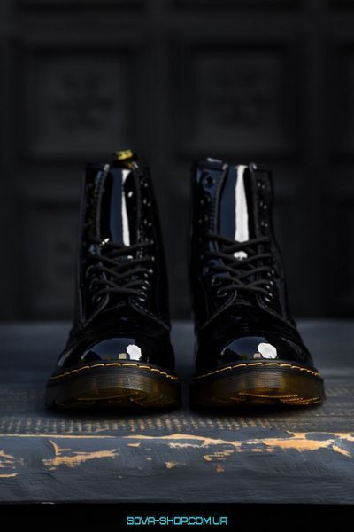Мужские зимние ботинки (ТЕРМО) Dr. Martens Patent Black фото