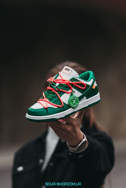 Женские кроссовки Nike SB Dunk Low x Off-White "Green/White" фото