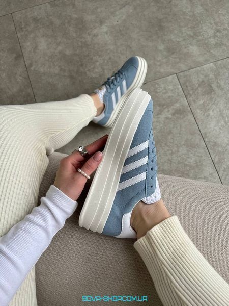 Жіночі кросівки Adidas Gazelle Bold Shoes Light Blue фото
