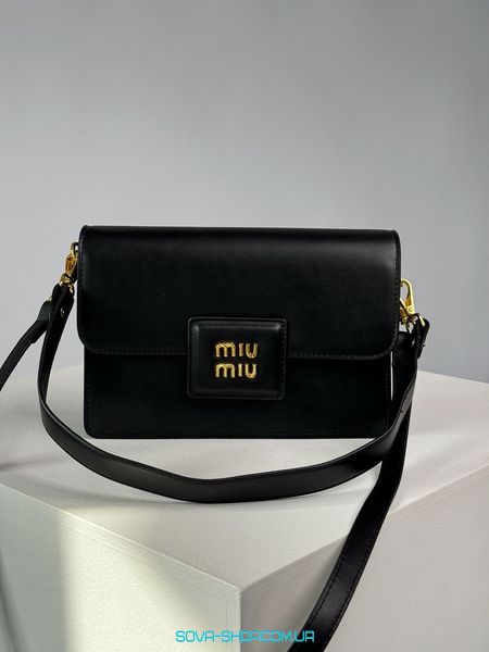 Женская сумка Miu Miu Shoulder Leather Bag Black Premium фото