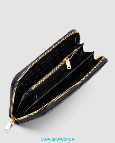 Кошелёк Yves Saint Laurent Plain Leather Long Wallet Black/Gold Premium фото