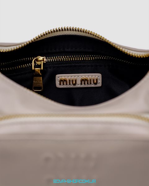 Женская сумка Miu Miu Nappa Leather Pocket Bag Cream Premium фото