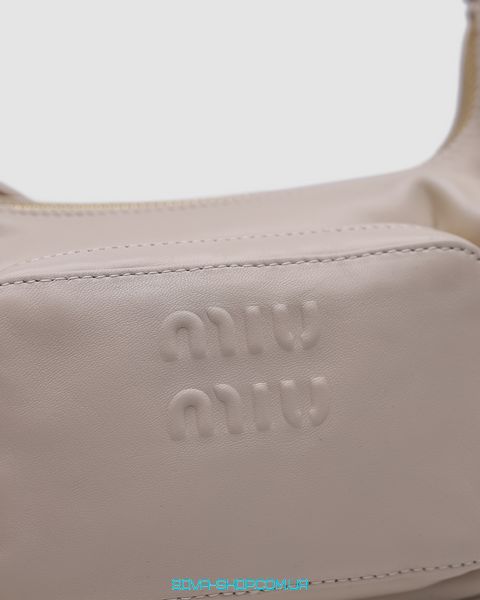 Женская сумка Miu Miu Nappa Leather Pocket Bag Cream Premium фото