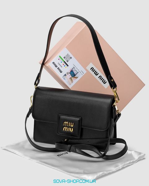 Женская сумка Miu Miu Shoulder Leather Bag Black Premium фото