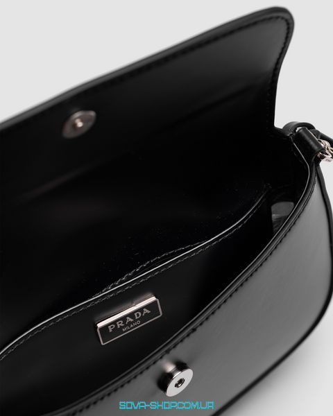 Жіноча сумка Prada Cleo Lacquered Leather Mini Bag Black Premium фото