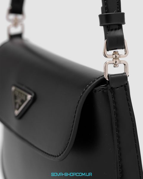 Жіноча сумка Prada Cleo Lacquered Leather Mini Bag Black Premium фото