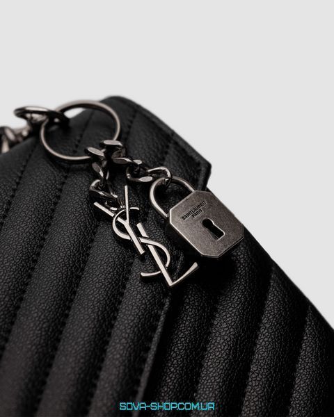 Жіноча сумка Yves Saint Laurent College Medium in Quilted Leather Black/Black Premium фото