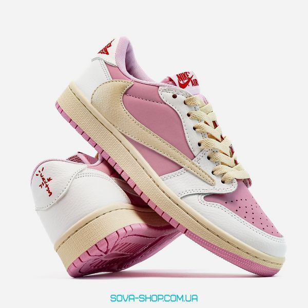 Жіночі баскетбольні кросівки Nike SB Air Jordan 1 Low x Travis Scott Pink фото