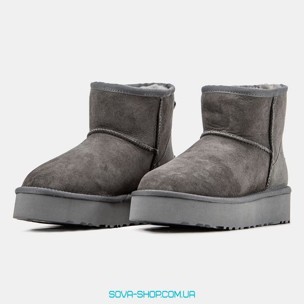 Жіночі зимові ботинки UGG Mini Platform Grey Premium фото