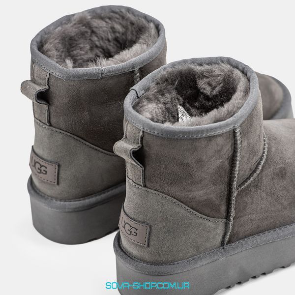 Женские зимние ботинки UGG Mini Platform Grey Premium фото