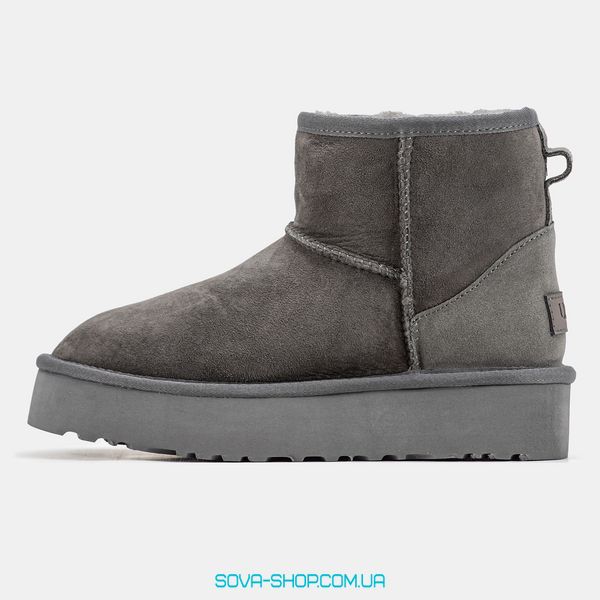 Жіночі зимові ботинки UGG Mini Platform Grey Premium фото