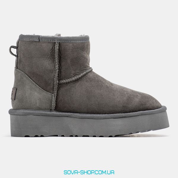 Женские зимние ботинки UGG Mini Platform Grey Premium фото