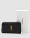 Кошелёк Yves Saint Laurent Plain Leather Long Wallet Black/Gold Premium re-126783 фото 1
