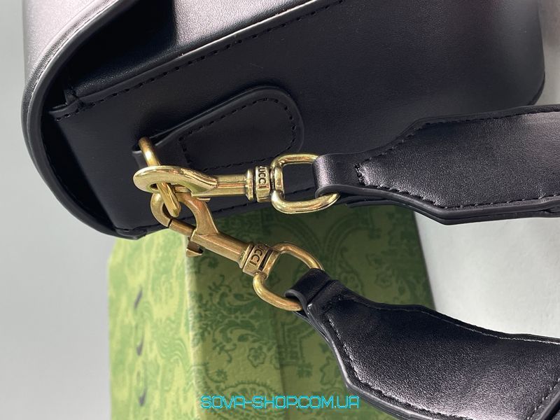 Женская сумка Gucci Lady Web Leather Shoulder Bag Black Premium фото