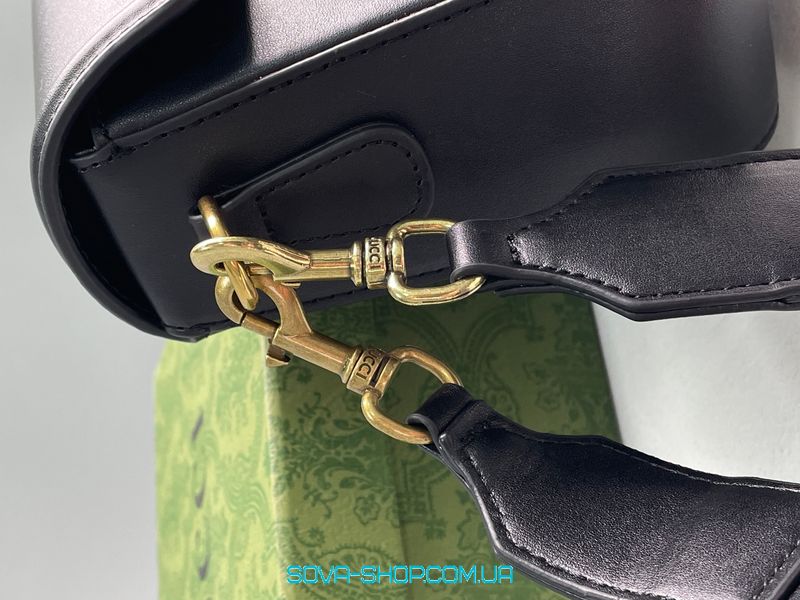 Жіноча сумка Gucci Lady Web Leather Shoulder Bag Black Premium фото