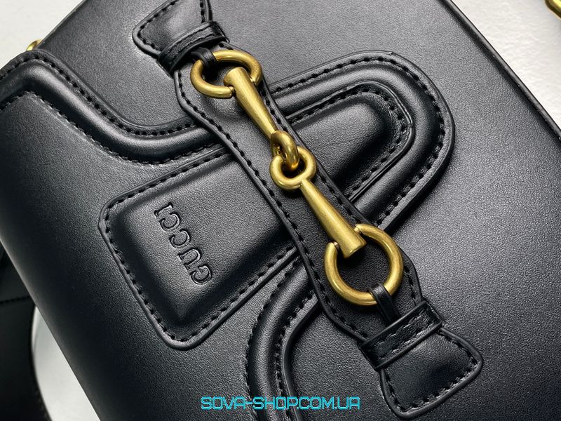 Женская сумка Gucci Lady Web Leather Shoulder Bag Black Premium фото