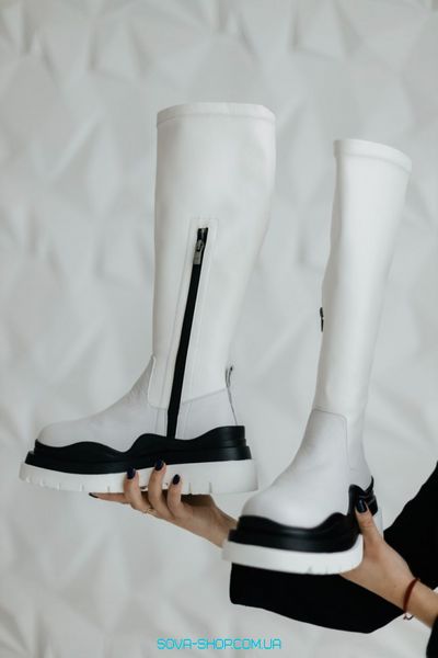 Зимние женские ботинки с мехом Bottega Veneta High White фото