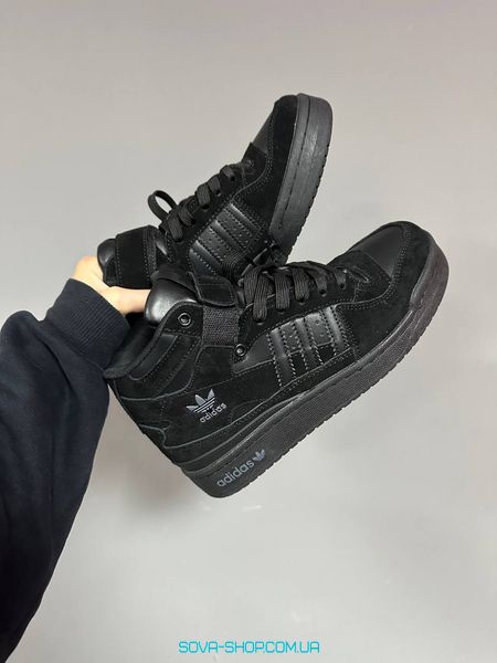 Мужские и женские кроссовки Adidas Forum « BLACK SUEDE » Fur фото