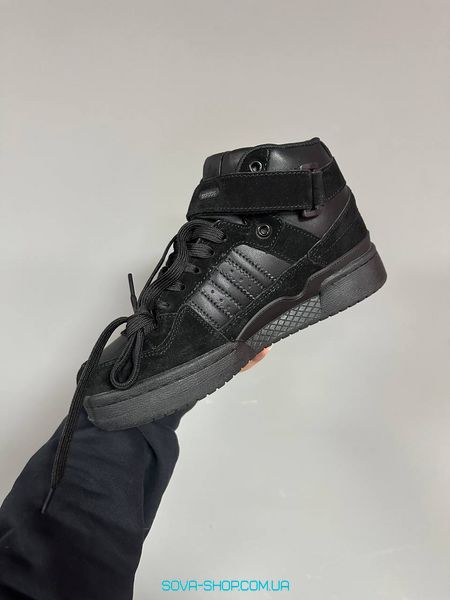 Мужские и женские кроссовки Adidas Forum « BLACK SUEDE » Fur фото