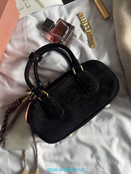 Жіноча сумка Miu Miu Arcadie Suede Bag Full Black Premium фото