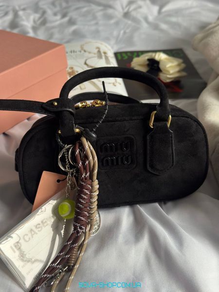 Жіноча сумка Miu Miu Arcadie Suede Bag Full Black Premium фото