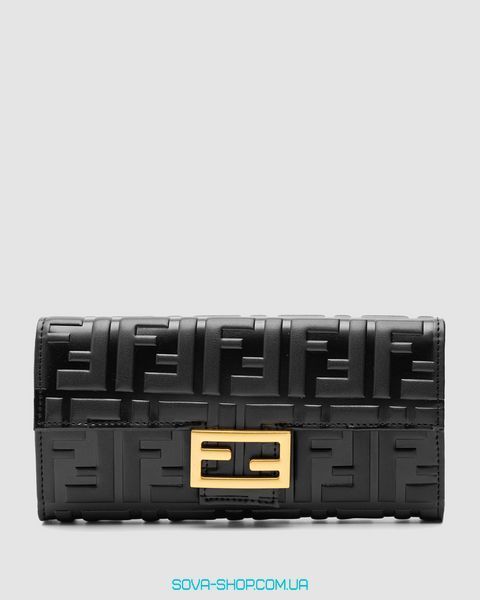 Гаманець Fendi Black Leather Wallet Premium фото