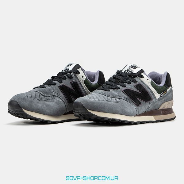 Чоловічі кросівки New Balance 574 Cordura Grey Black Green фото